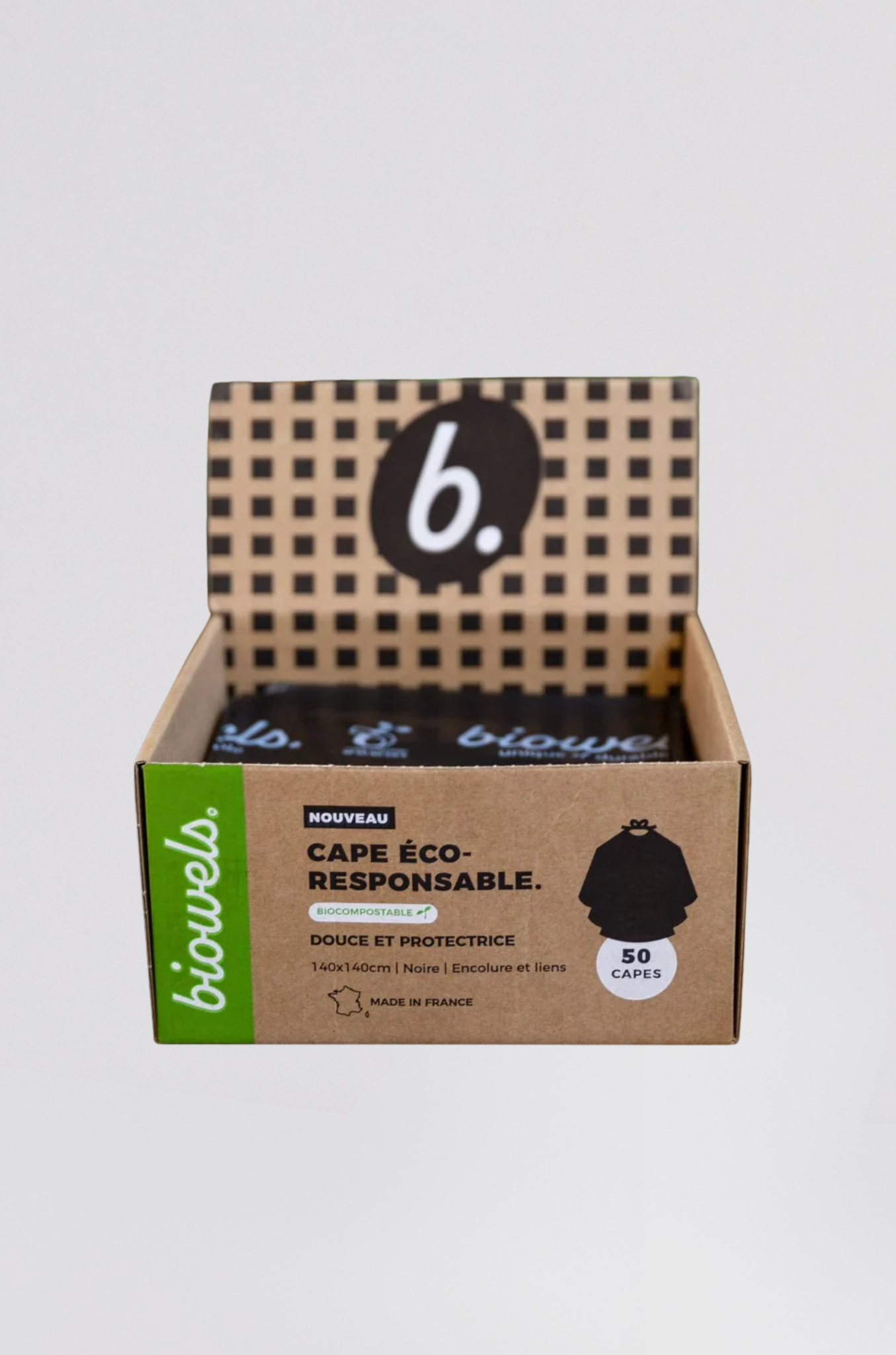 cape biodegradable & compostable noire 140cmx140cm (50) - Photo 1