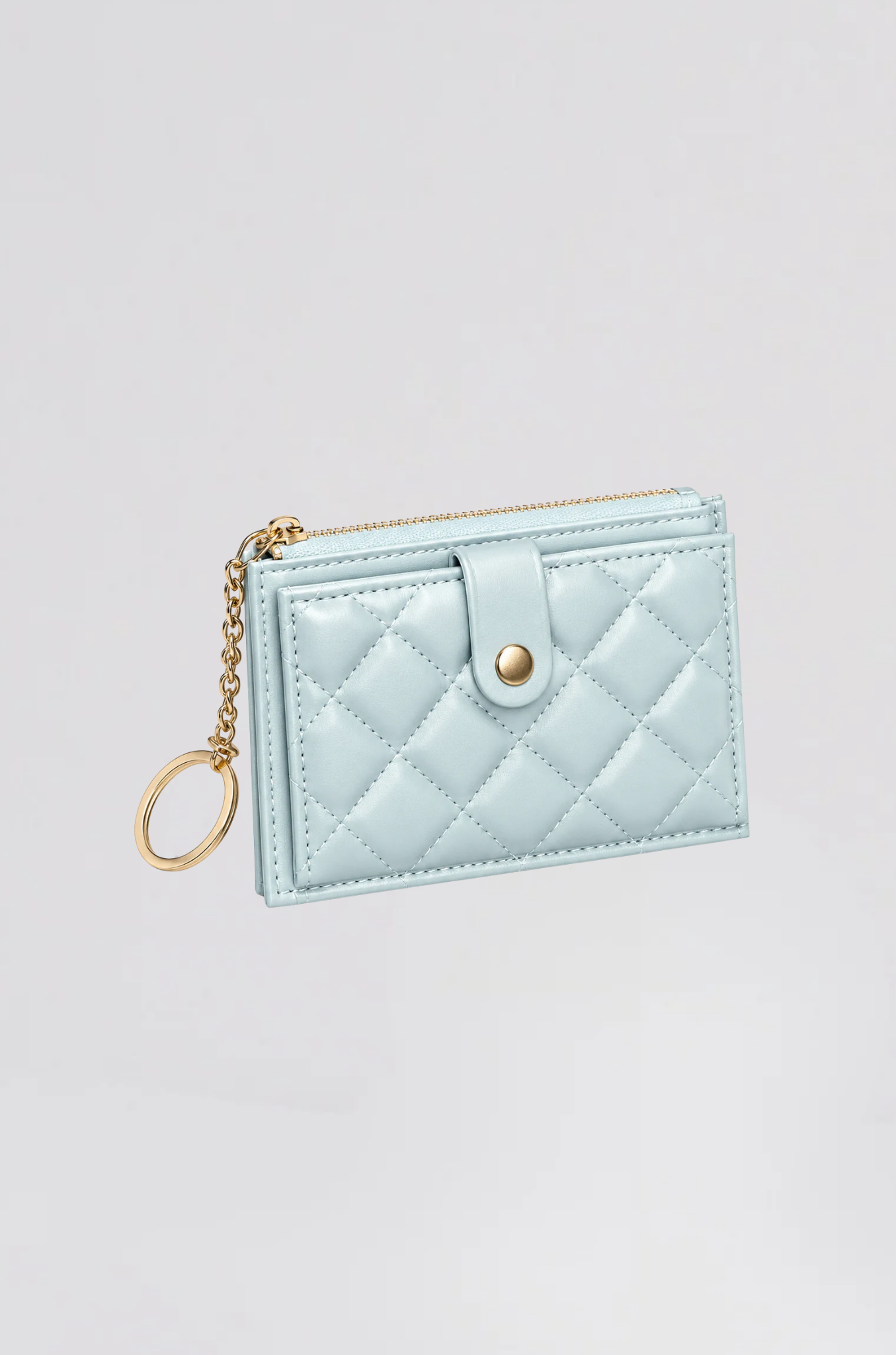 porte carte matelasse bleu clair - Photo 1