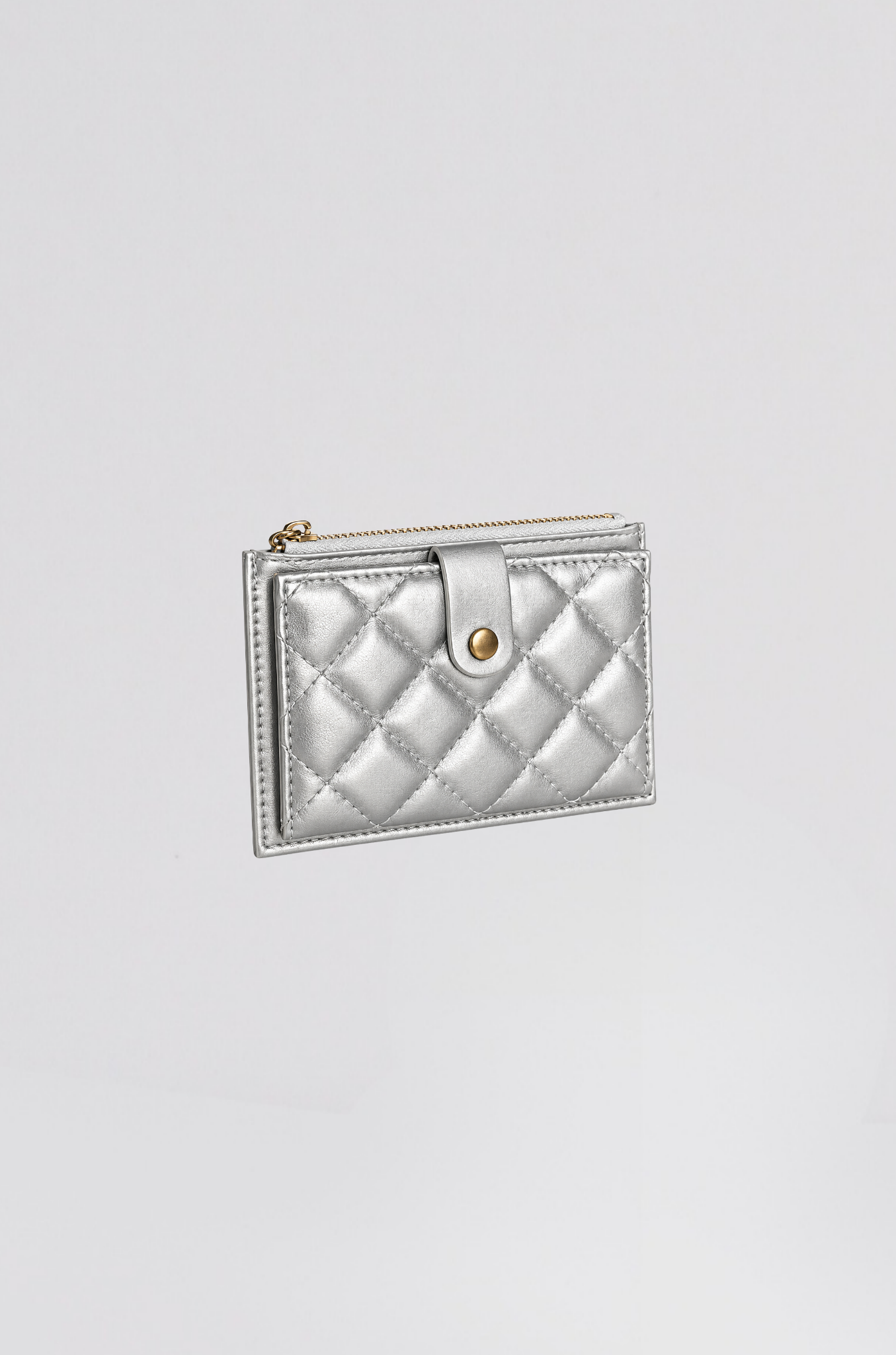 porte carte matelasse argenté - Photo 1