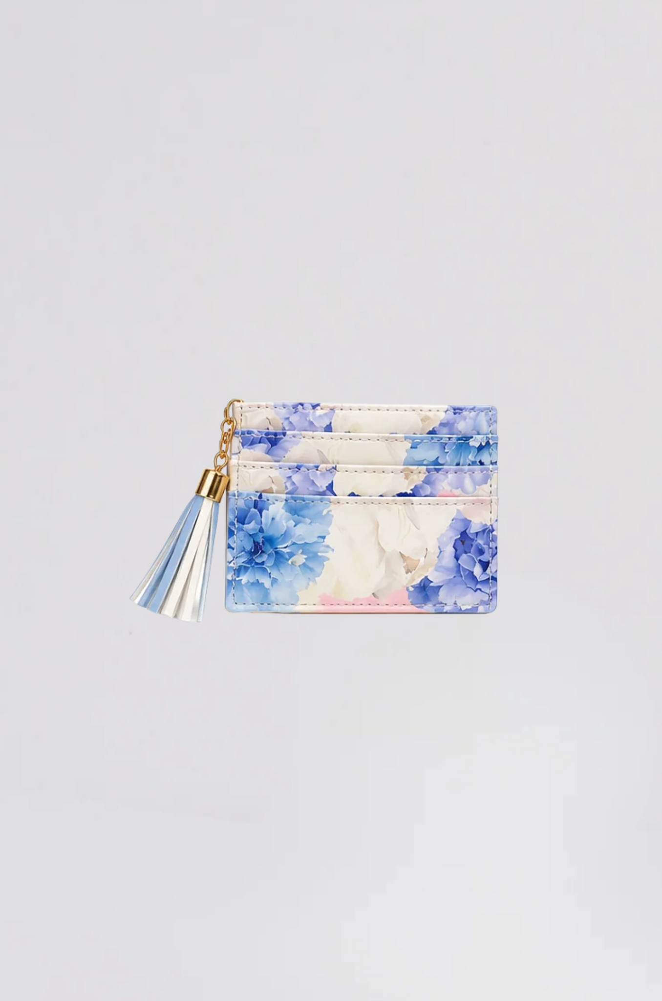 porte carte fleur bleu - Photo 1